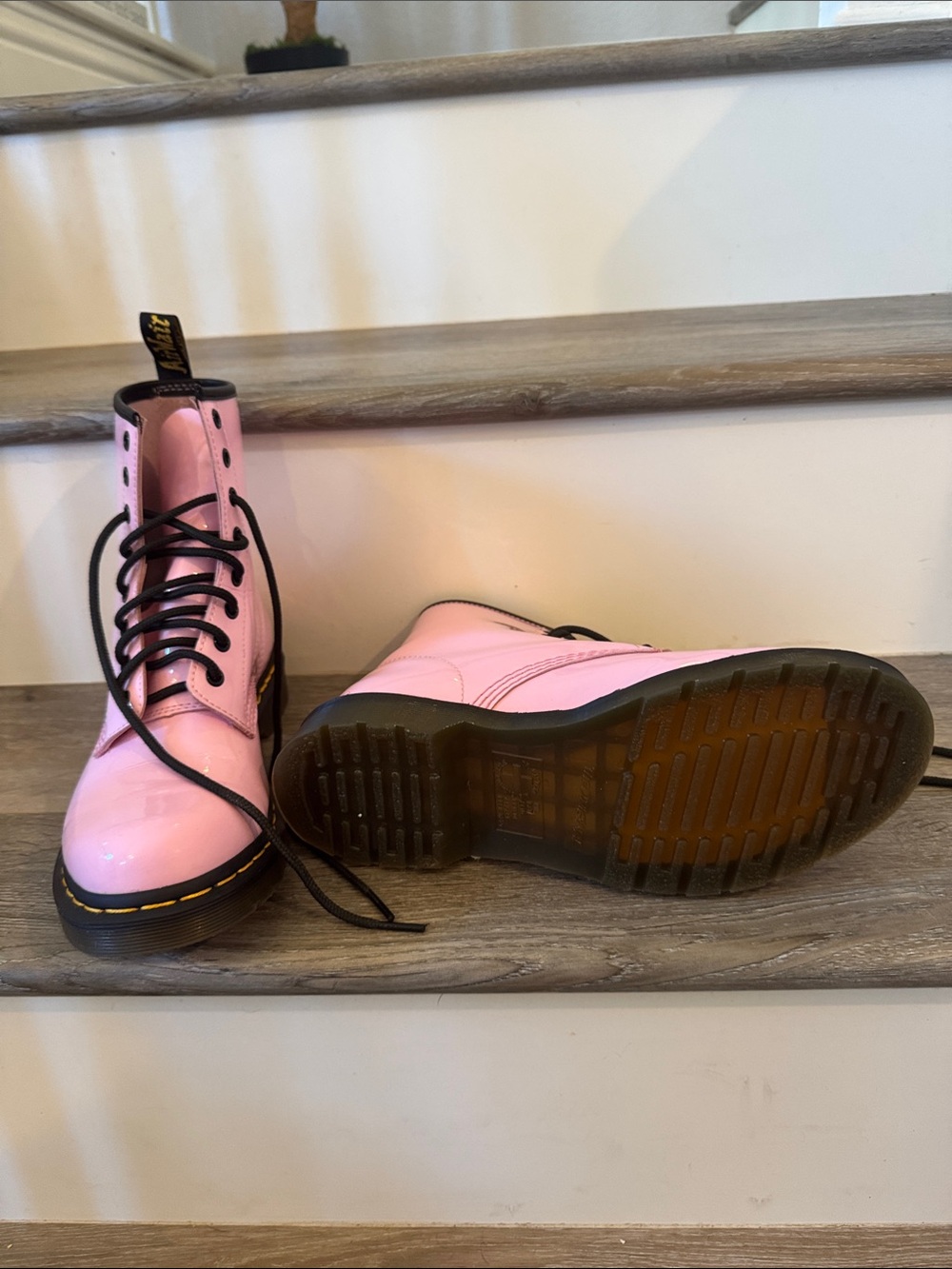 Dr. Martens Pink Patent 1460 Lace-Up Combat Boots - Picture 7 of 8
